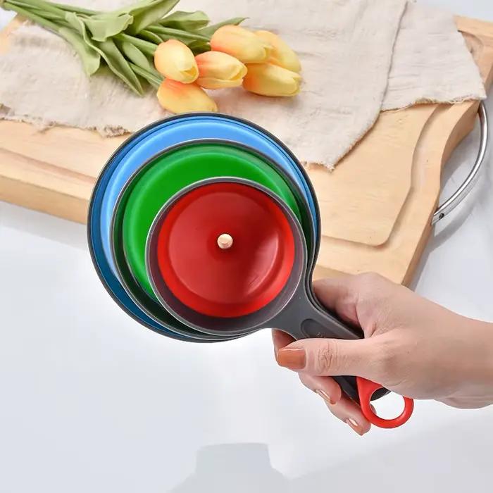 Ensemble d'entonnoirs en plastique orange certifié QIC pour confitures et transferts alimentaires 3 tailles inclus pour bouches larges et pots Mason