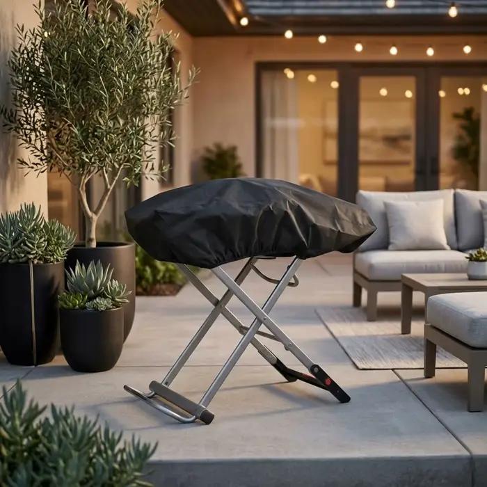 Housse de barbecue à couverture intégrale tissu oxford pour grills au charbon de bois protection intempéries occasions spéciales pique-nique soirée barbecue
