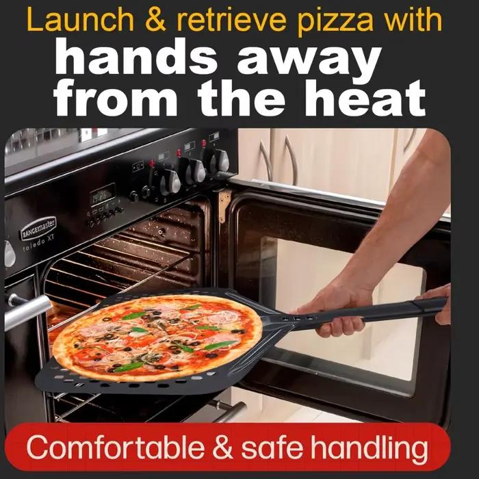 ​ Peau à Pizza en acier inoxydable, outil de four professionnel perforé et antidérapant de 12 pouces pour Restaurant, accessoires de cuisine à domicile ​