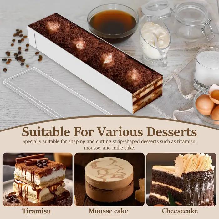 Moule à gâteau Tiramisu en acier inoxydable amovible avec couvercle transparent pour dessert moelleux et bien dessiné pour occasions spéciales