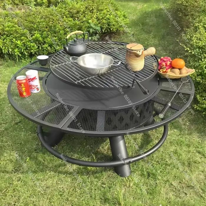 Barbecue d'extérieur, poêle à bois