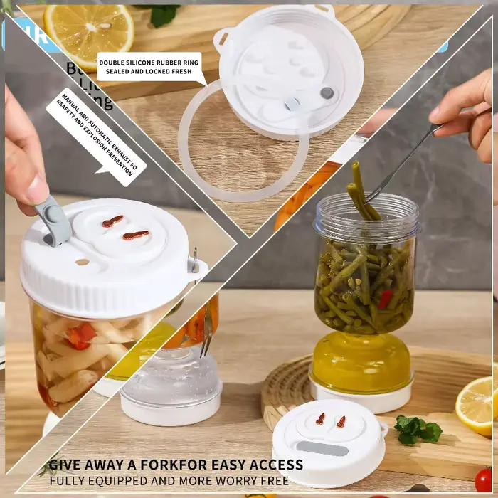 Pot de cornichons avec couvercles
