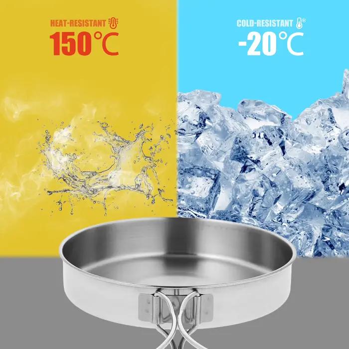 Poêle à frire portable en acier inoxydable antiadhésive pour camping et randonnées occasions spéciales femmes hommes