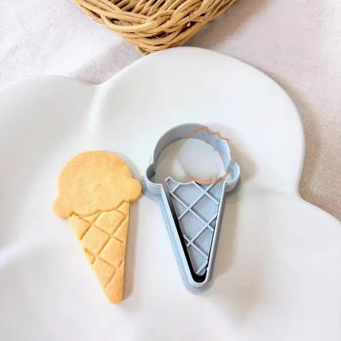 Cône de crème glacée d'été emporte-pièce Dessert sucre chocolat Biscuit moule Fondant gaufreur timbre