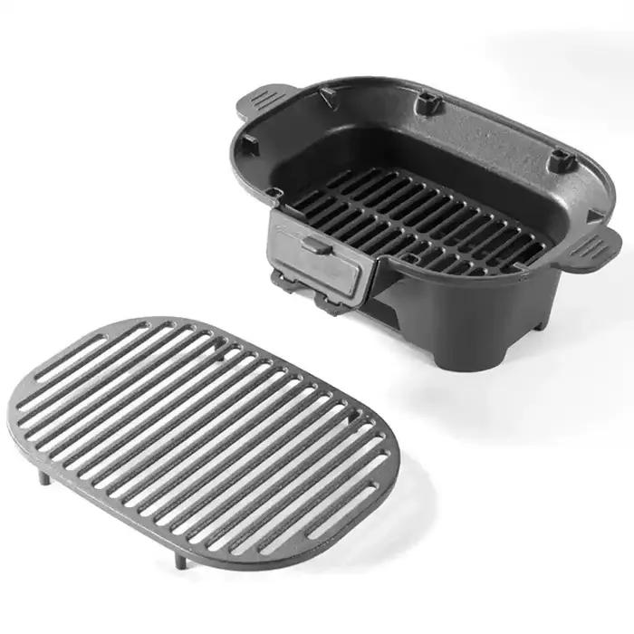 Barbecue en fonte épaissie à double usage pour grillades et préparation de thé, portable, style chinois, pour pique-nique en extérieur