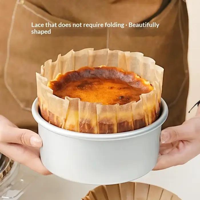 50 Moules à Gâteau Pliables en Papier Antiadhésif pour Cheesecake Basque
