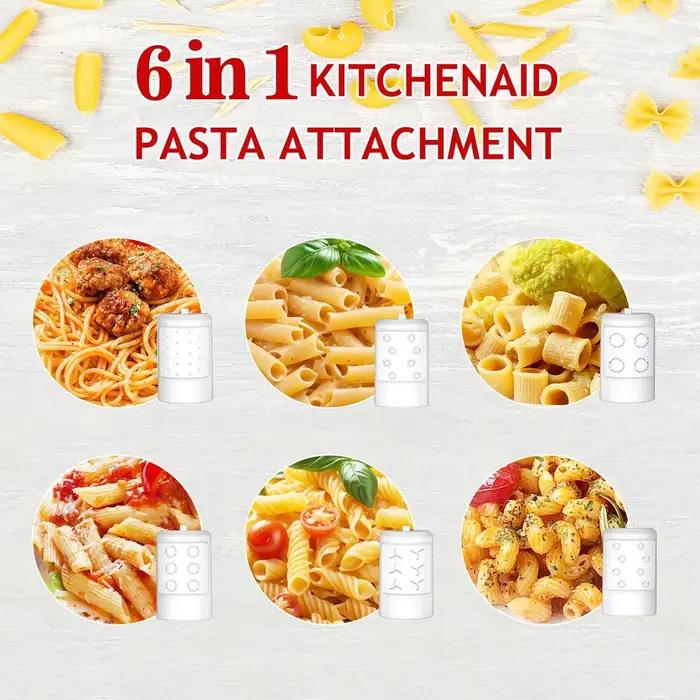 Machine à pâtes 6 en 1 pour accessoires de mélangeur KitchenAid, pour accessoire de pâtes Kitchenaid pour batteur sur socle d'aide à la cuisine