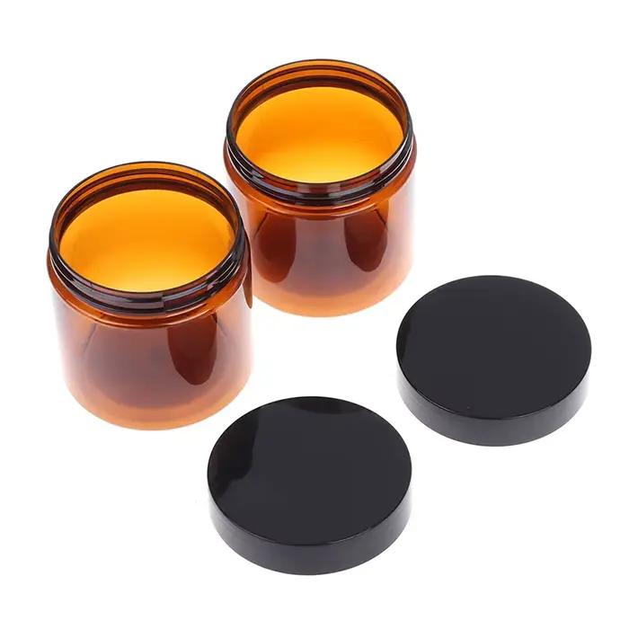 Pot à crème rond ambre doublure intérieure pour zones de salve design moderne pour soins de la peau cosmétiques à offrir pour occasions spéciales