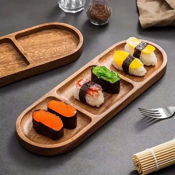 Assiette de fruits en bois massif, plateau en bois, multi-tailles, plateau de fruits de grande valeur, assiette à collation, vente en gros d'usine