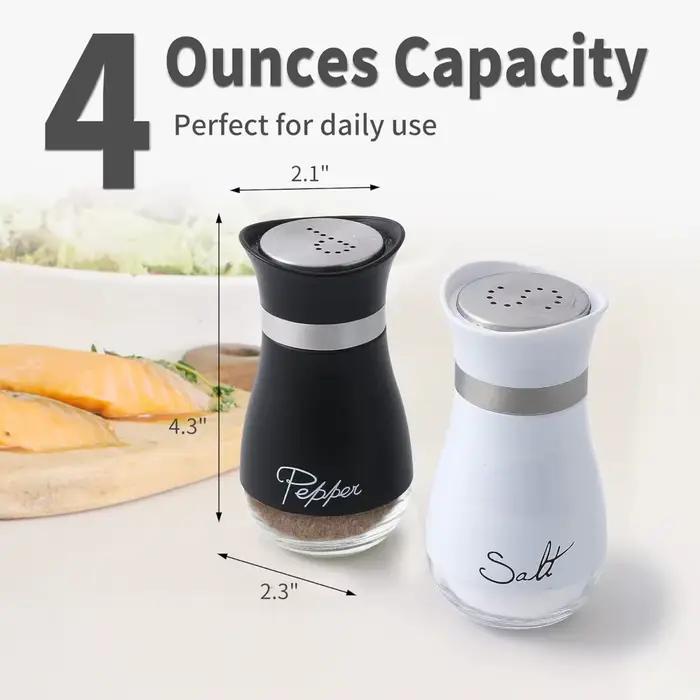 Paquet de 2 saliers et poivrons, pots à épices d'accessoires de cuisine, distributeur d'épices de ferme de 4 onces, scellé pour éviter l'humidité