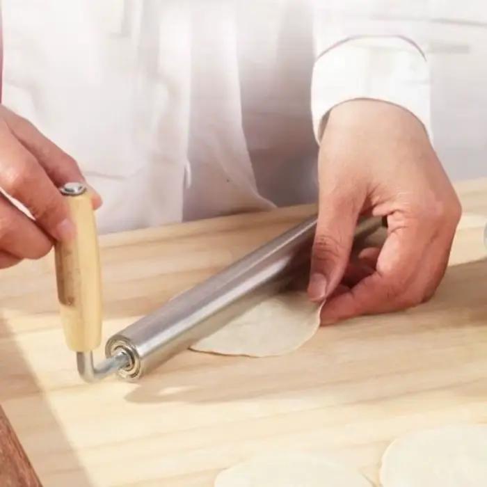 Rouleau à pâtisserie rotatif à 360 degrés en acier inoxydable