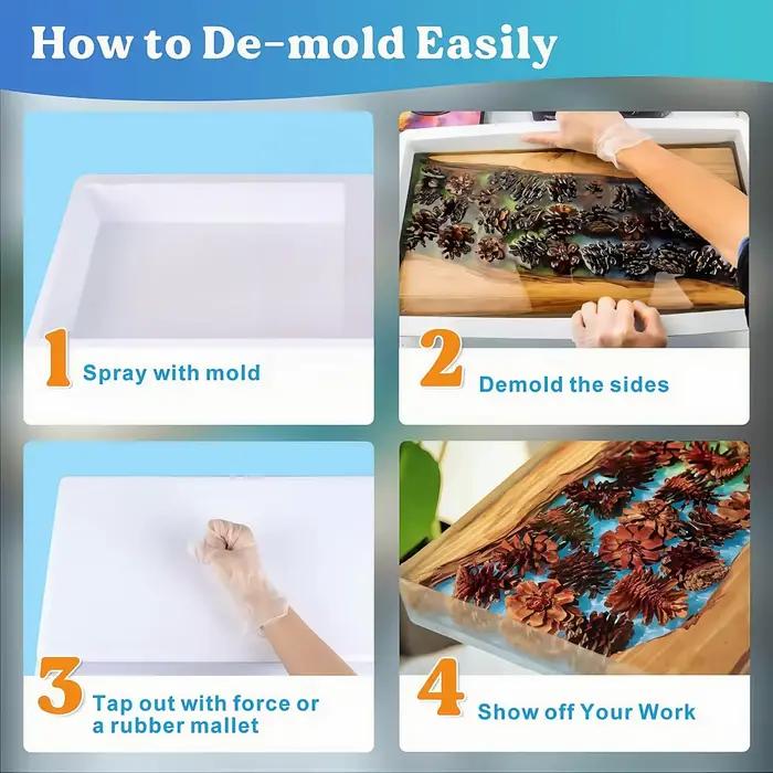 Spray de démoulage, facile à démouler - Séchage en 5 secondes, réutilisable, adapté au caoutchouc, au béton, aux moules à bougies, prolonge la durée de vie des moules