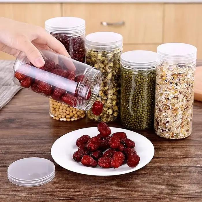 Bocaux Alisensen Plastique, Boîtes Scellées pour Biscuits de Cuisine, Boîte de Rangement des citrouille, Grains Secs Précieux, 250ml-1000ml