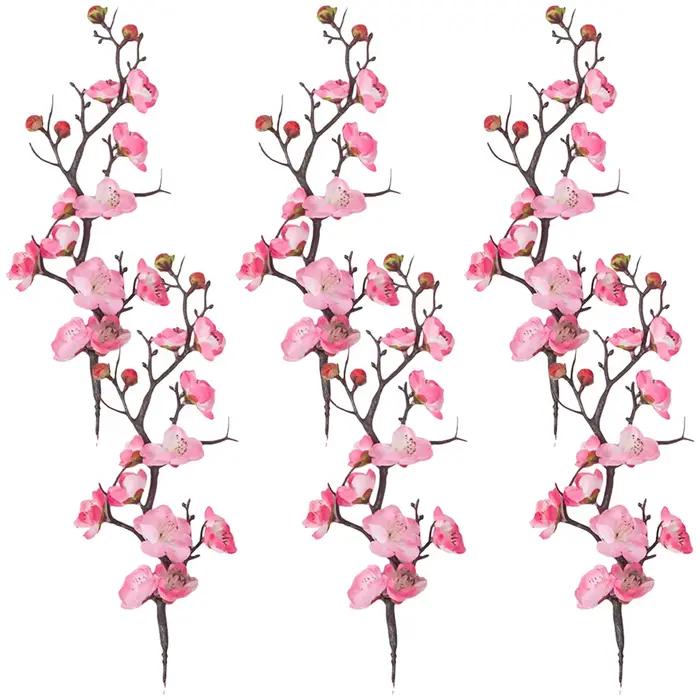 Pics à gâteaux en fleurs de prunier, 6 pièces, décorations de fleurs, fournitures de décoration de Cupcake d'anniversaire et de mariage, décorations de desserts pour fête Festive