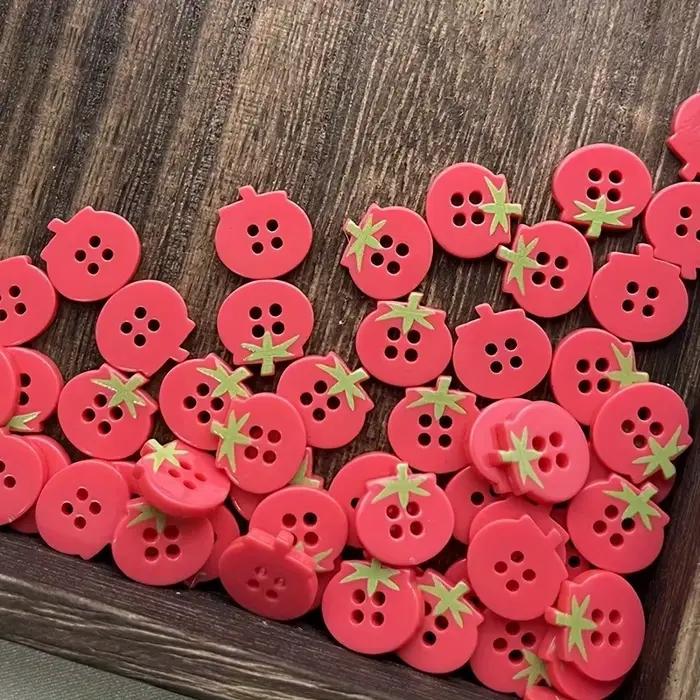 Boutons à 4 trous au Design tomate mignon