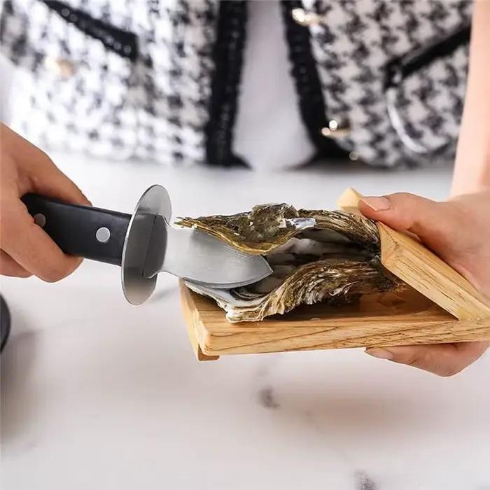 Pince à huîtres en bois avec protège-mains pour ouvrir huîtres et fruits de mer pour maison et restaurant occassions spéciales