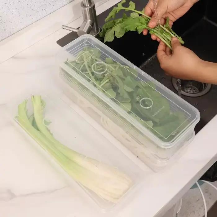 Boîtes de rangement pour réfrigérateur, 1/5 pièces, cebolonnes, boîte fraîche, récipient alimentaire, stockage au froid, bac à légumes, organisateur de réfrigérateur scellé avec couvercle, pots