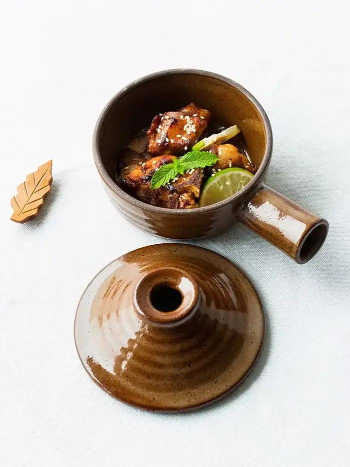 Casserole de Leurs oût avec couvercle, poterie d'aldéhyde, petite marmite à micro-ondes, claypot domestique, bouillie de riz, marmite à soupe haute température