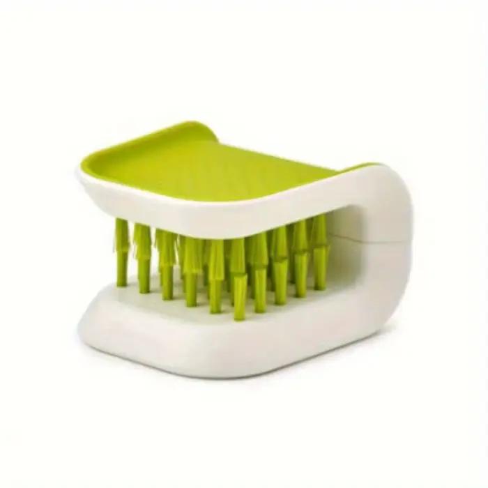 Brosse de Nettoyage Double Face en Forme de U Plastique Bleu Idéale pour Fourchettes Cuillères Baguettes Cuisine Occasions Spéciales
