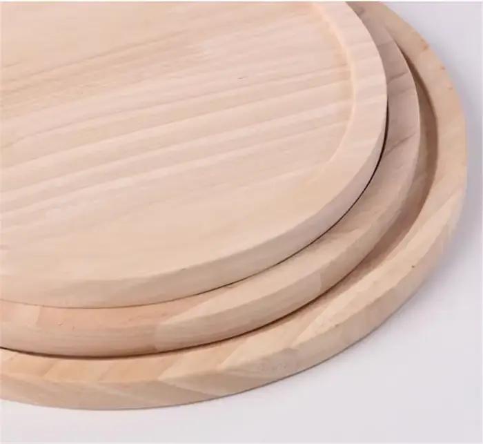 Planche à Pizza ronde en bois avec poêle à main