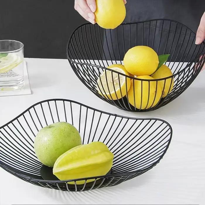 Corbeille à fruits en métal, bac à fruits simple, bols de rangement multi-tailles en fer pour collations, pain, légumes, support organisateur pour œufs et desserts de cuisine