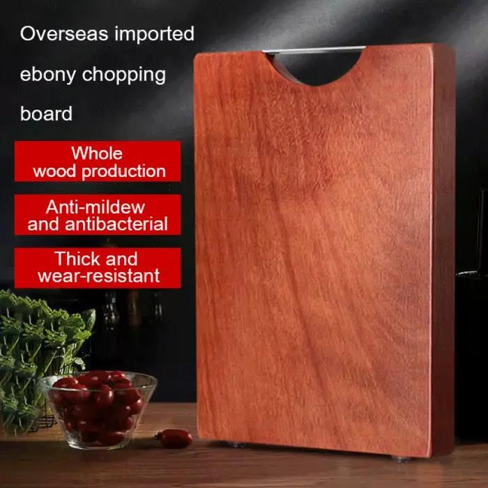 Planche à découper en bois entier antibactérienne pour cuisine et restaurant avec finition en ébène sans peinture pour tranchage durable et sans fissure