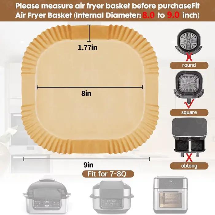 Revêtement en parchemin jetable pour friteuse à air Ninja AG301 Grill/AF141 Pro 4 en 1