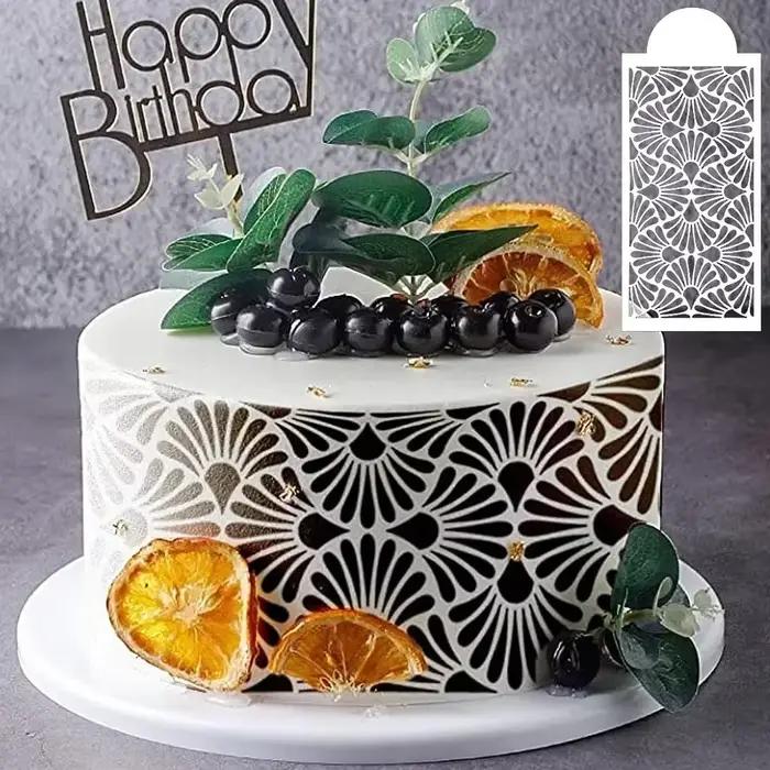 Pochoirs de décoration de gâteau de mariage, modèle de forme de ligne pointillée, outil de moule de dessin de bricolage, galets de gâteau, dentelle, har ant Boder
