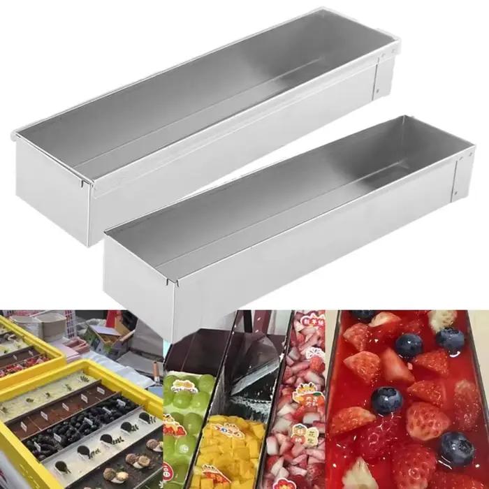 Moule à gâteau Tiramisu au Design amovible professionnel, moule à pain rectangulaire en acier inoxydable avec couvercle, moule à Mousse pour pâtisserie, bricolage