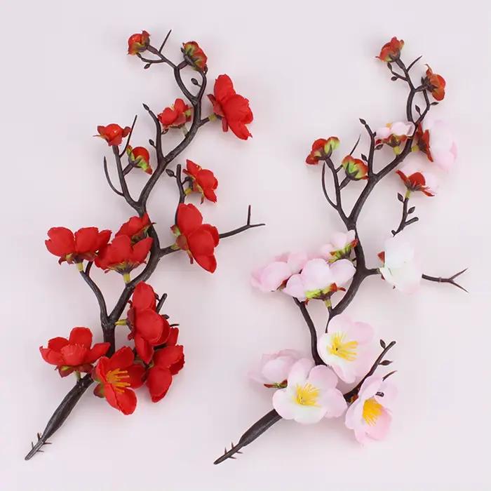 Pics à gâteaux en fleurs de prunier, 6 pièces, décorations de fleurs, fournitures de décoration de Cupcake d'anniversaire et de mariage, décorations de desserts pour fête Festive