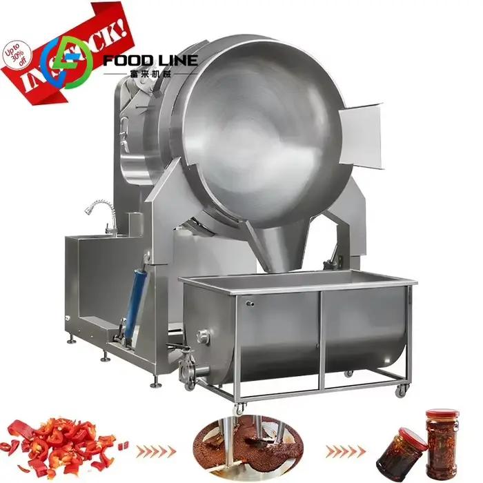 Bouilloire de mélange planétaire industrielle pour la production de sauces sucrées au caramel, équipement alimentaire professionnel, matériel en acier inoxydable SUS304, adapté aux usines de transformation alimentaire, restaurants et boutiques de nourriture