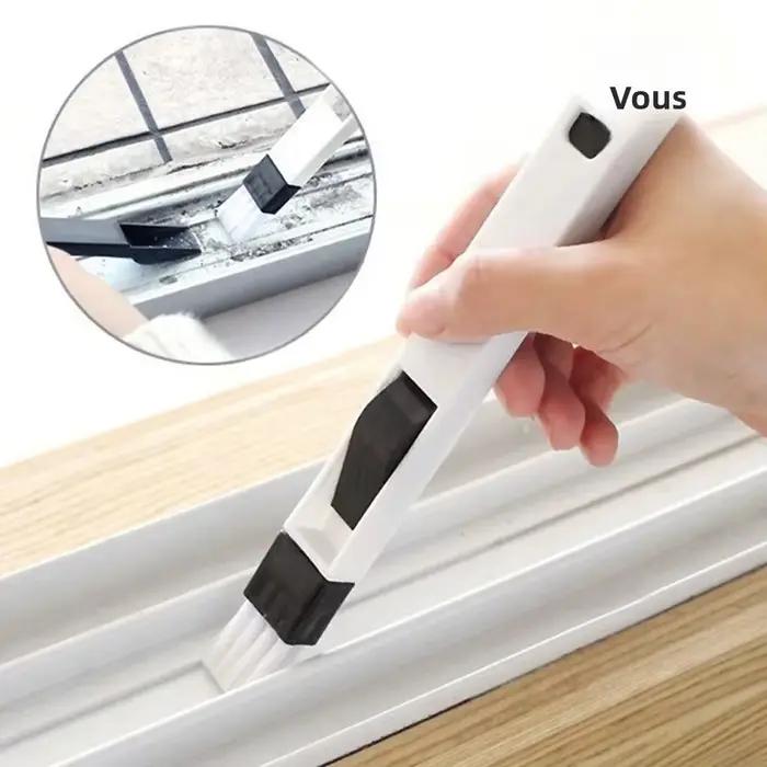 Brosse de nettoyage multifonctionnelle portable pour fenêtres, portes et claviers blanc éco-responsable pour ménage quotidien et grandes lessives
