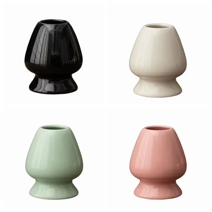 Support de fouet Matcha Vintage élégant, Surface lisse et Durable, support Chasen rétro en céramique de couleur unie, outil Matcha