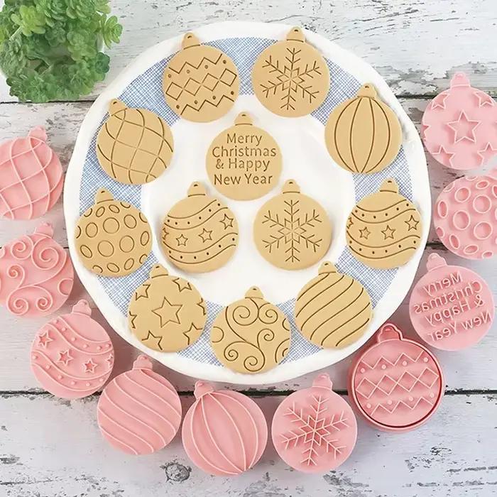Coupe-biscuits, tampon de pâte de noël en plastique, dessin animé 3D, moule à biscuits pressable, confiserie, pâtisserie, ustensiles de cuisson, décor de fête