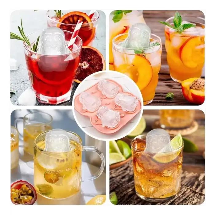 Plateau à glaçons, plateau à glaçons en Silicone avec couvercle, plateaux à glaçons de pingouin pour Cocktails au whisky, jus de bière, moule à glaçons DIY