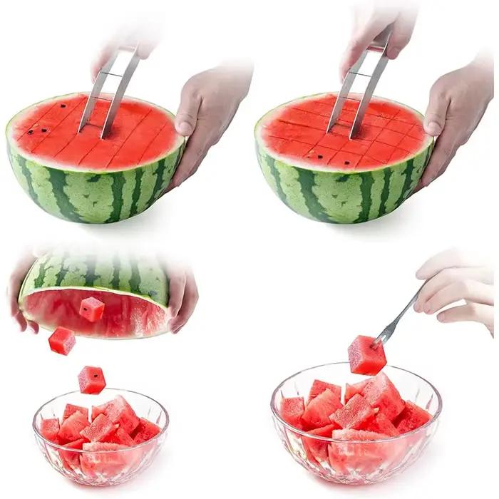 Trancheuse en acier inoxydable, coupe-melon opaque, gadget de cuisine