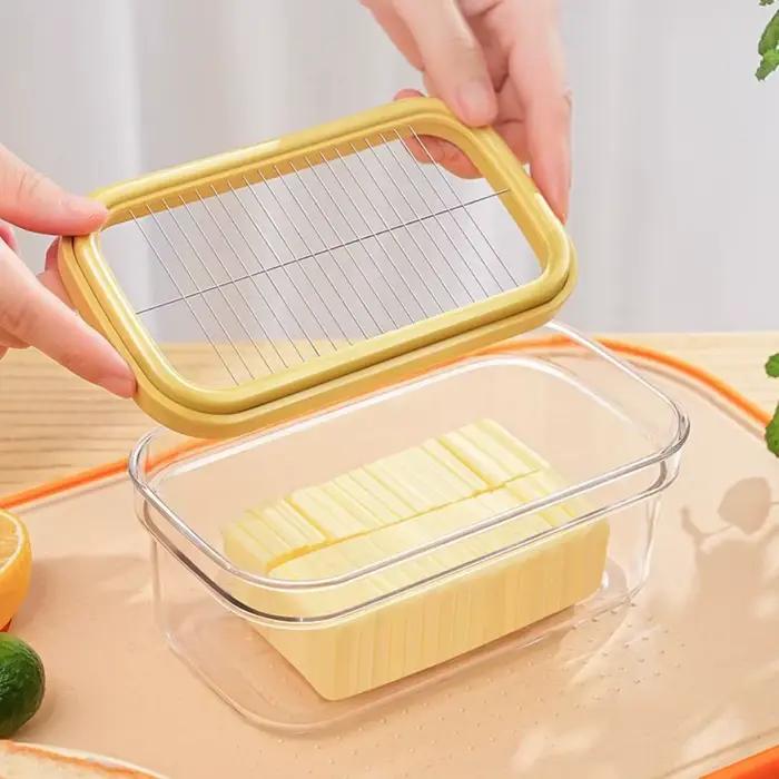 Presse à main domestique, gardien de beurre en plastique anti-rayures, conteneur de tranche de beurre avec couvercle d'étanchéité, boîte à trancher le beurre pour réfrigérateur