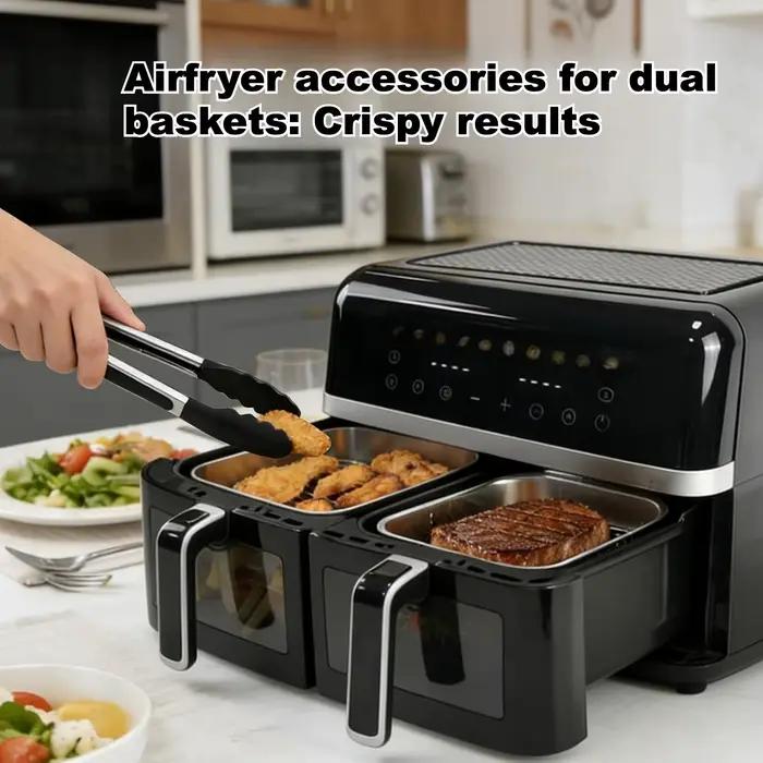 Plat à four en acier inoxydable pour friteuse à air, moule de cuisson rectangulaire en acier inoxydable, plaque de cuisson, grand moule de cuisson, pour cuisson à air chaud