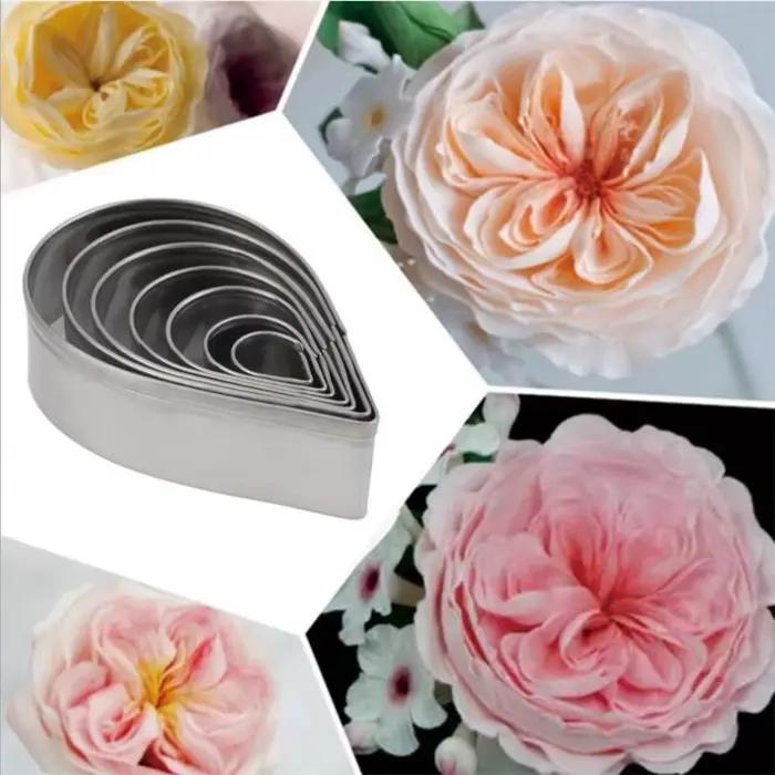 Emporte-pièce en acier inoxydable de haute qualité, 7 pièces/ensemble, pétale de rose, moule à strass, outil de décoration de gâteaux artisanaux