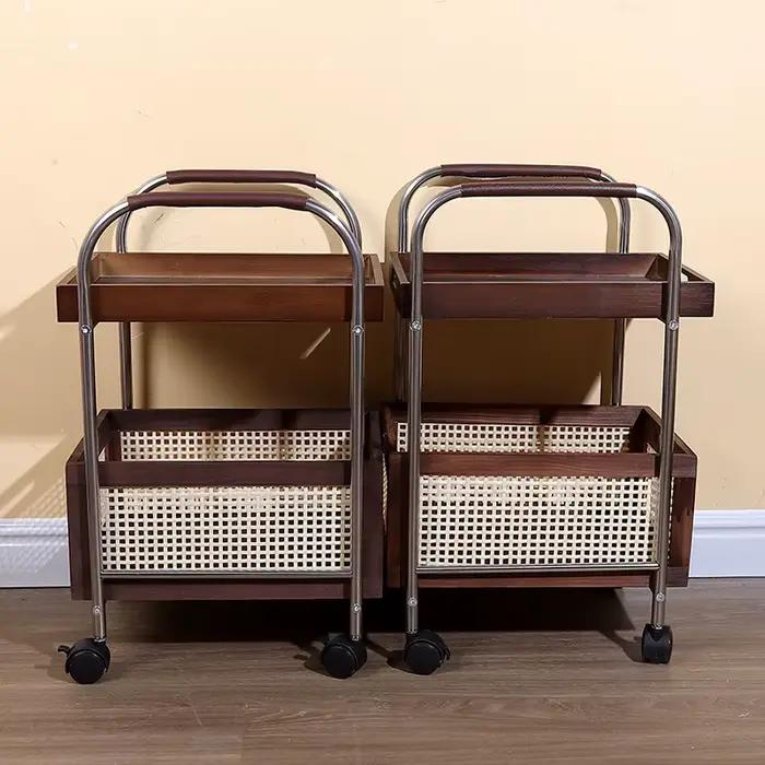 Support de rangement moderne et simple en acier inoxydable multifonctionnel pour salons cuisines salles de bains avec roulettes pour ranger ustensiles de cuisine produits d'entretien
