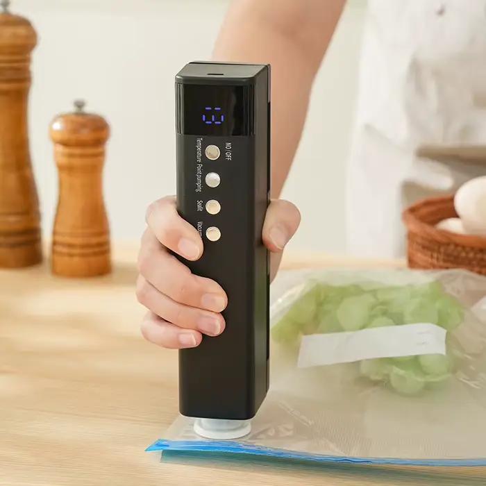 Scelleuse alimentaire portable professionnelle mini 60Kpa sans fil avec recharge USB-C pour la maison et les voyages