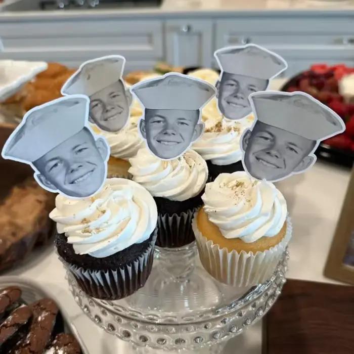 Décorations de gâteaux personnalisées avec photos, matériau imperméable, impression de haute qualité pour les baby showers, les remises de diplômes, les fêtes