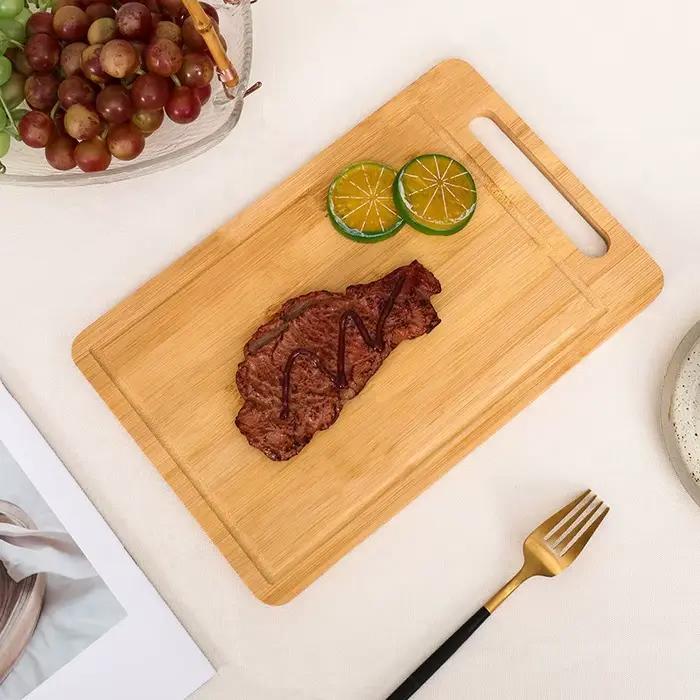 Planche à découper double face en bambou WXCOO, bambou Moso naturel, anti-moisissure, planche à découper de cuisine, outils de cuisine en bambou