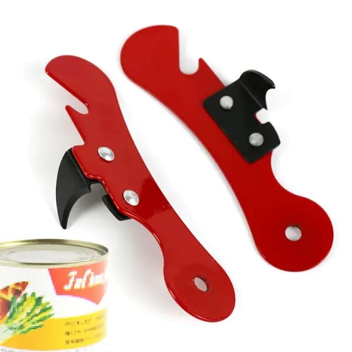 Ouvre-bouteille multifonctionnel 1-4 pièces, ouvre-boîte manuel à coupe latérale sécurisée, ouvre-bocal ergonomique, outils de cuisine pour conserves