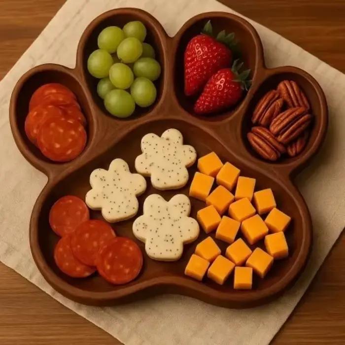 Plateau de service de poulpe en bois élégant pour collation et présentation, idéal pour occasions spéciales et décoration d'intérieur