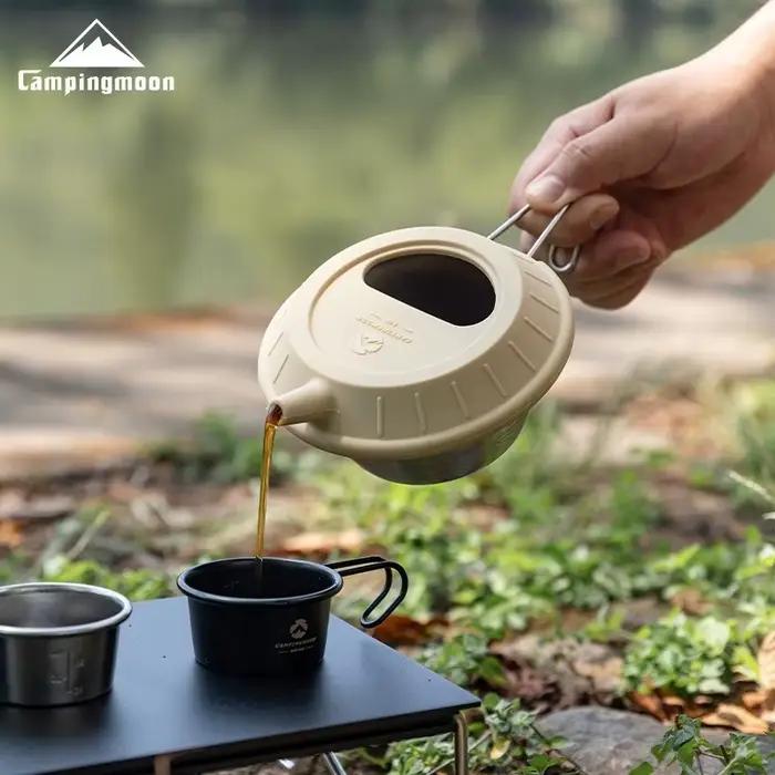 CAMPINGMOON Couvercle de casserole en silicone de qualité alimentaire pour café de camping, couvercle de pot infusé à la main pour bol à salade, couvercle de pot universel
