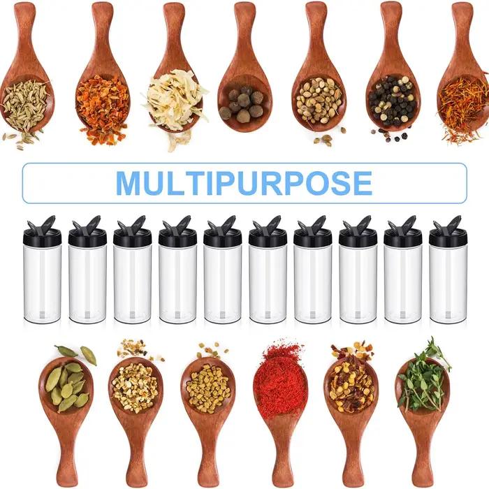 Boîtes à épices transparentes en plastique de 400 ml avec couvercle doseur, contenants à assaisonnements pour la cuisine et le barbecue