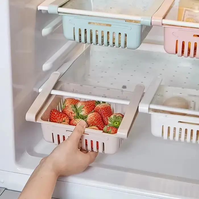 Boîte de rangement pour organisateur de réfrigérateur, tiroir de réfrigérateur multifonctionnel créatif pour fruits, œufs, aliments, conteneur de stockage en plastique, étagère