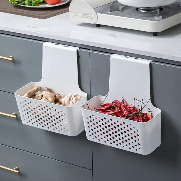 Étagère de rangement pour armoire de cuisine, panier suspendu derrière la porte, boîte organisatrice, accessoires gain de place