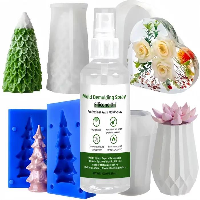 Spray de démoulage, facile à démouler - Séchage en 5 secondes, réutilisable, adapté au caoutchouc, au béton, aux moules à bougies, prolonge la durée de vie des moules